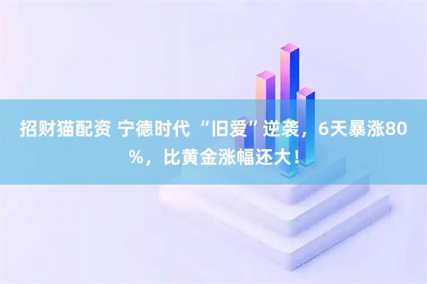 招财猫配资 宁德时代 “旧爱”逆袭，6天暴涨80%，比黄金涨幅还大！