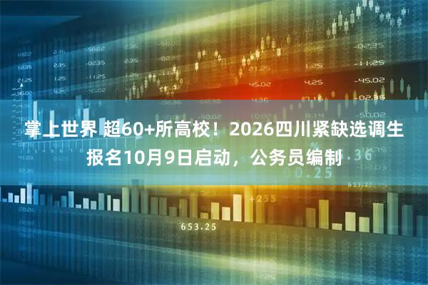 掌上世界 超60+所高校！2026四川紧缺选调生报名10月9日启动，公务员编制