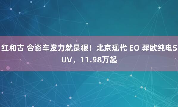 红和古 合资车发力就是狠!北京现代 EO 羿欧纯电SUV,11.98万起