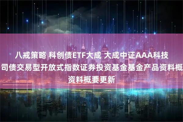 八戒策略 科创债ETF大成 大成中证AAA科技创新公司债交易型开放式指数证券投资基金基金产品资料概要更新